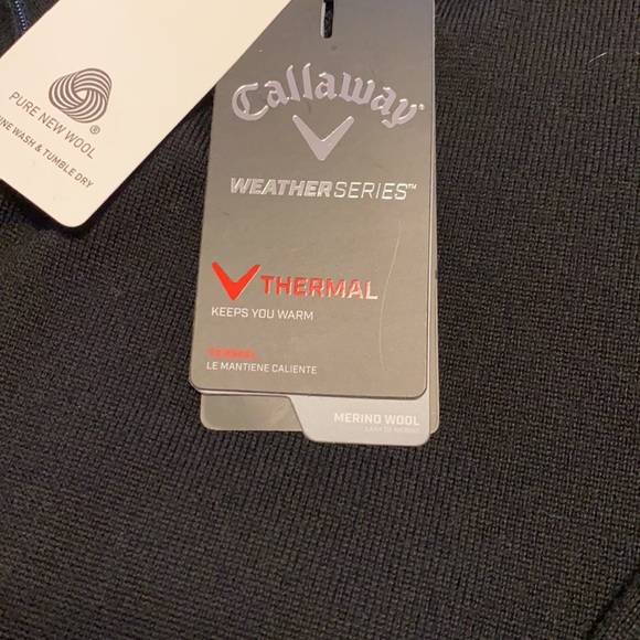 Callaway men's sweater size large.  Black in color. Merino wool. - Picture 3 of 4